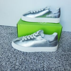 Sam Edelman Silver Leather Sneakers